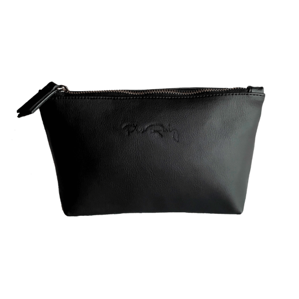 Marion Cosmetic Bag Made with Nopal-Cactus Leather- Black Color